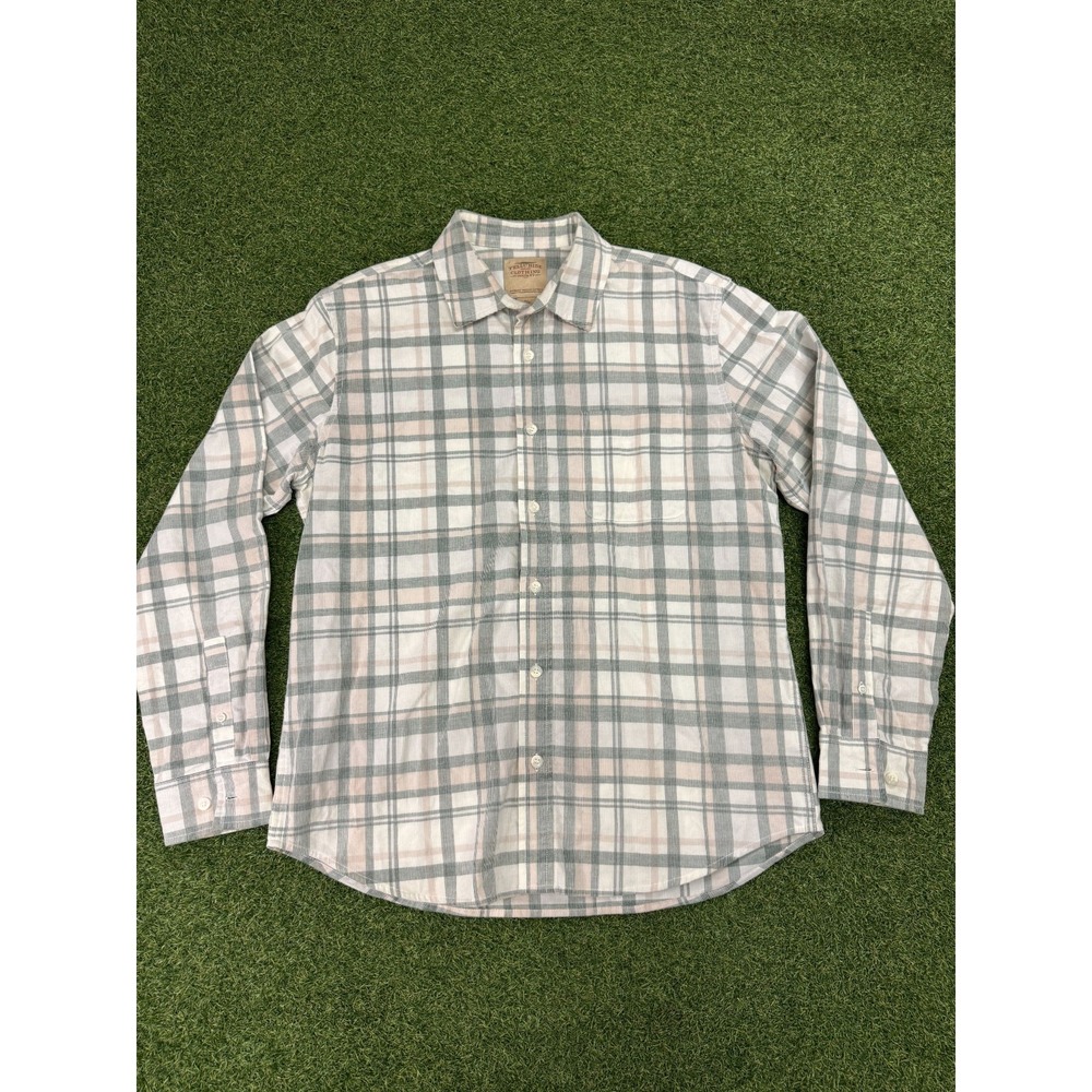 Telluride Authentic Premium Mens Corduroy Shirt Large Multicolor Plaid Button-Up